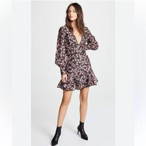 Keepsake the Label Floral Puff Sleeve Mini Dress XS Coquette Romantic